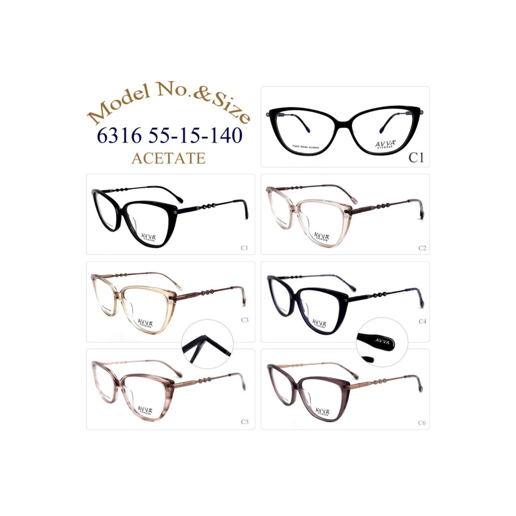 AVVA 6316 MODEL C.03 RENK ACETATET ÇERÇEVE 55-15/140