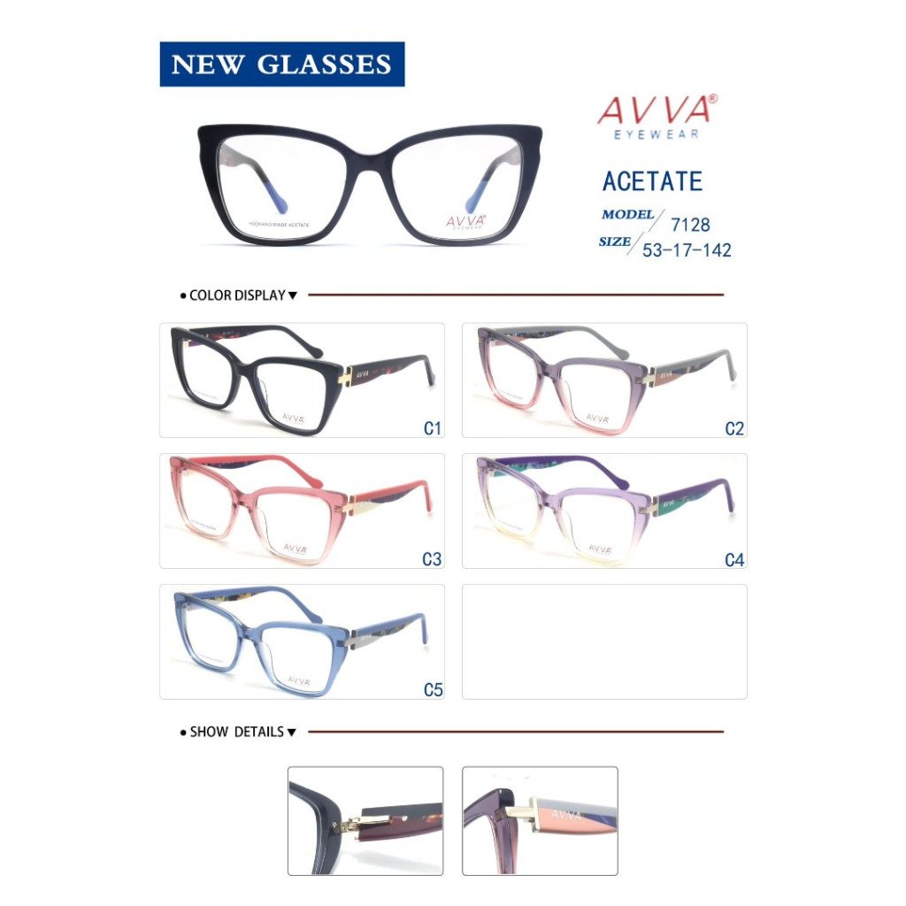 AVVA 7128 MODEL C.03 RENK ACETATET ÇERÇEVE 53-17/142