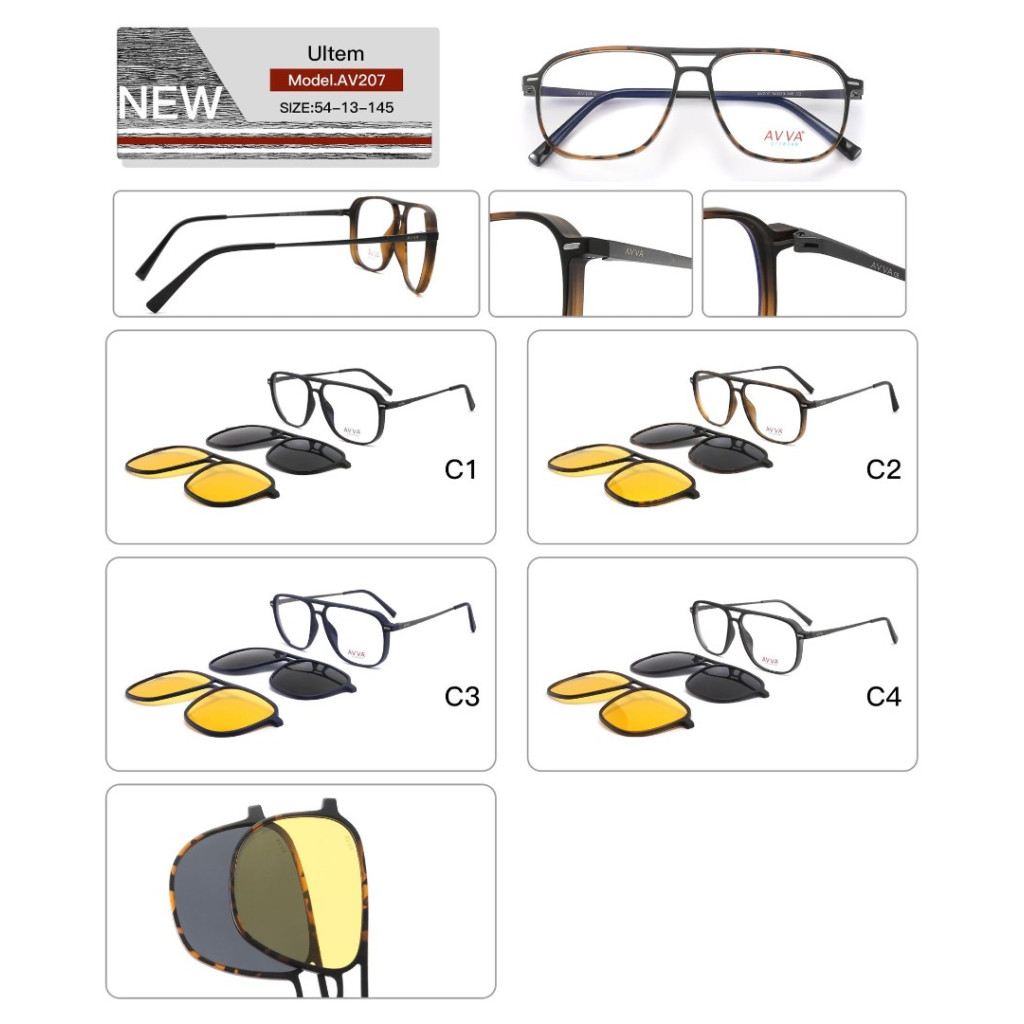 AVVA AV207 MODEL C.02 RENK 54-13/145 ULTEM KLİPSLİ ÇERÇEVE