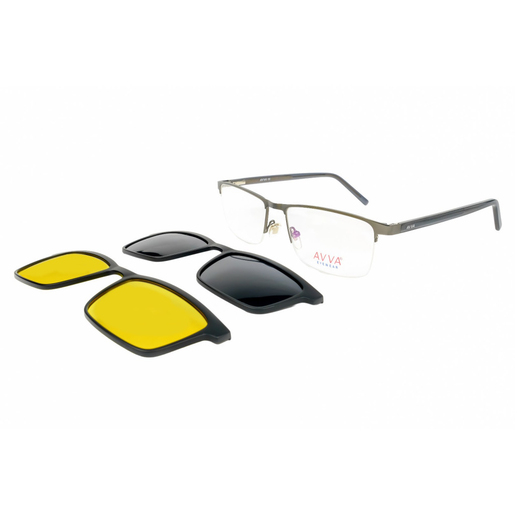AVVA AV501 MODEL C.02 RENK LAZER NİLÖR ÇİFT KLİPSLİ ÇERÇEVE 56-17/145