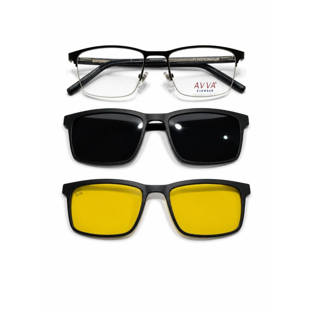 AVVA AV502 MODEL C.03 RENK LAZER NİLÖR ÇİFT KLİPSLİ ÇERÇEVE 54-18/140