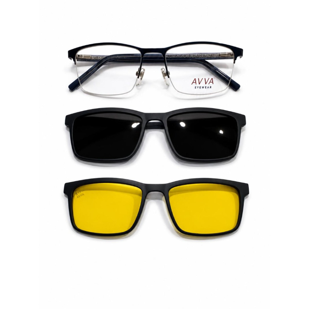 AVVA AV502 MODEL C.04 RENK LAZER NİLÖR ÇİFT KLİPSLİ ÇERÇEVE 54-18/140