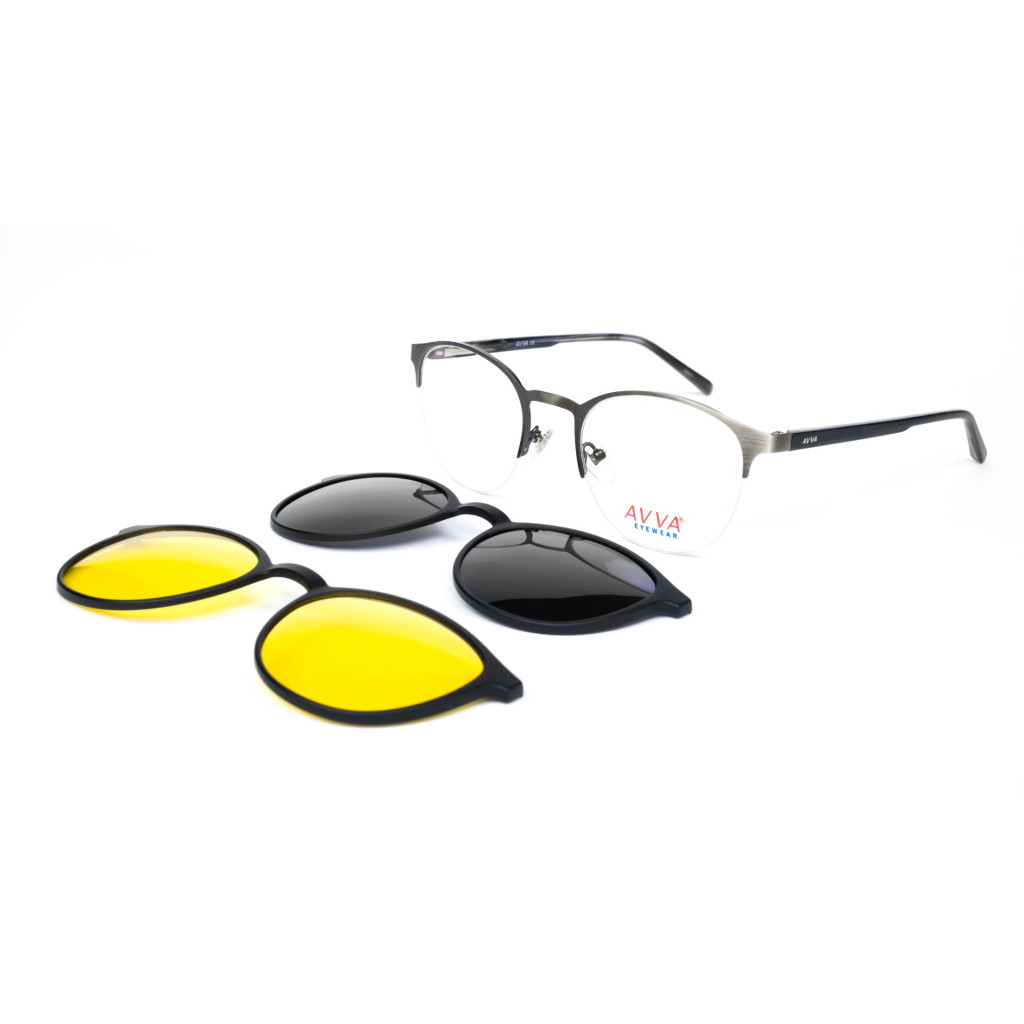 AVVA AV506 MODEL C.03 RENK YUVARLAK LAZER NİLÖR ÇİFT KLİPSLİ ÇERÇEVE 50-21/140