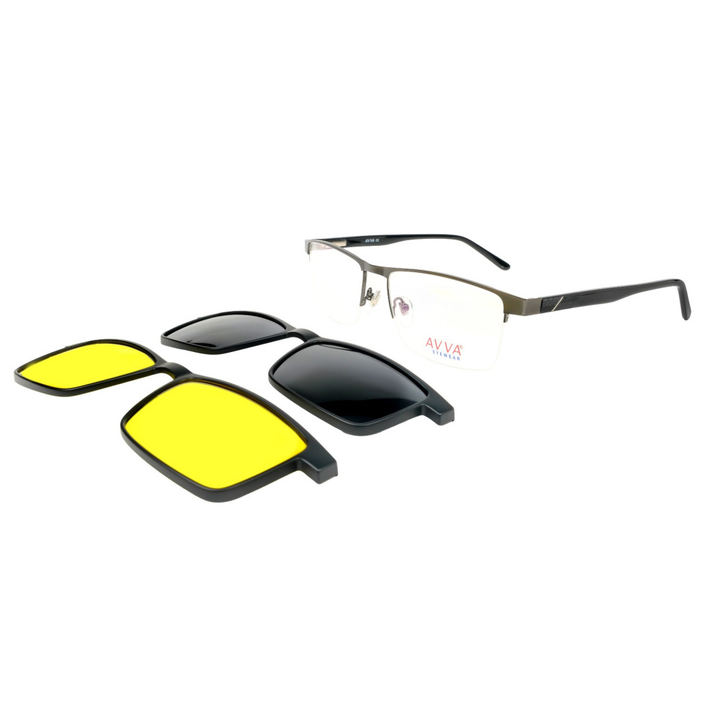 AVVA AV507 MODEL C.02 RENK LAZER NİLÖR ÇİFT KLİPSLİ ÇERÇEVE 57-18/145