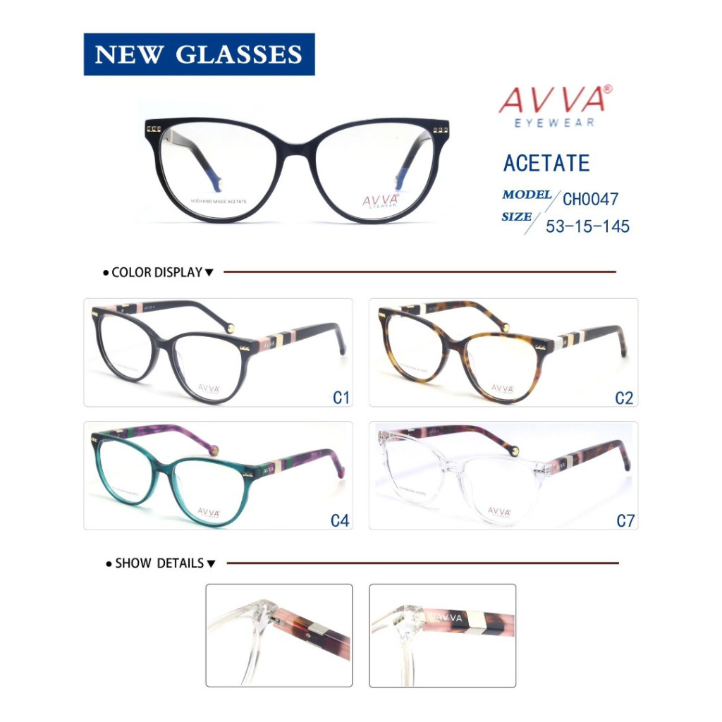 AVVA CH0047 MODEL C.07 RENK ACETATET ÇERÇEVE 53-15/145