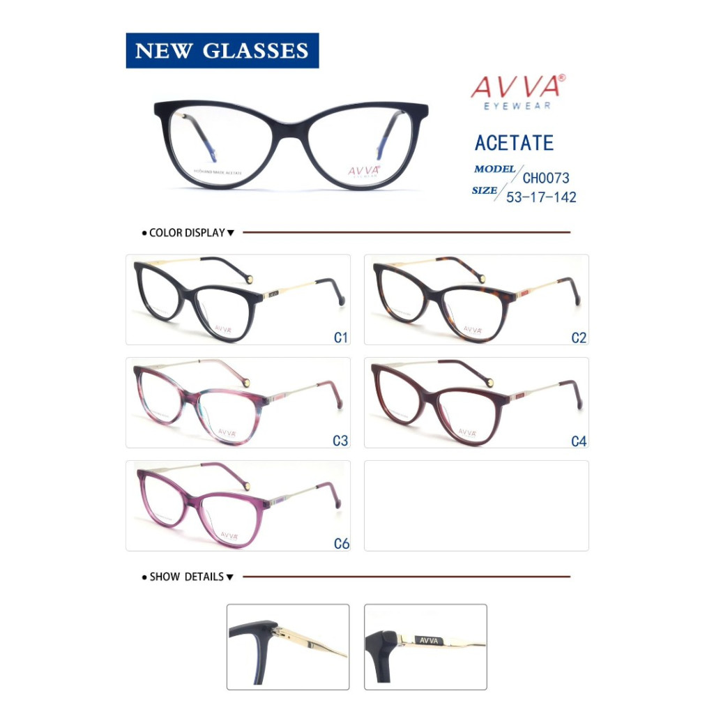 AVVA CH0073 MODEL C.06 RENK ACETATET ÇERÇEVE 53-17/142