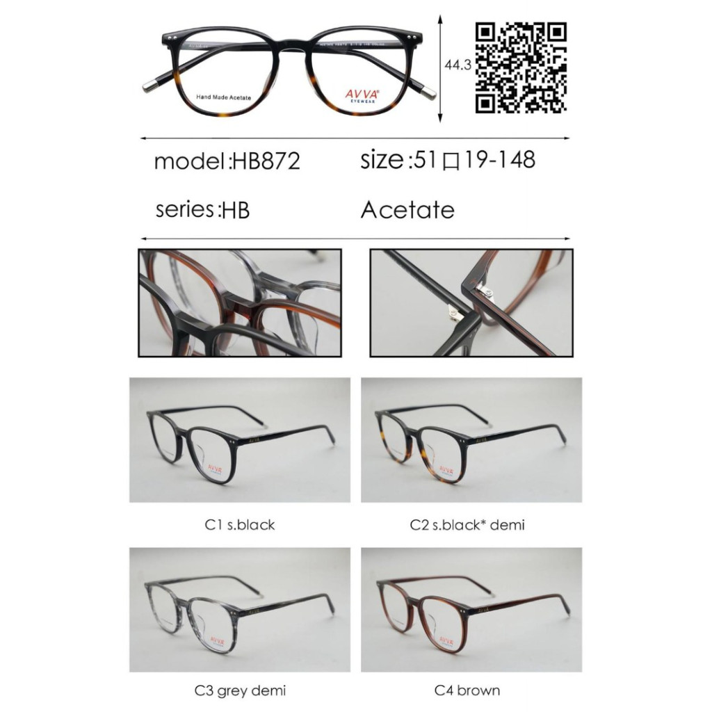 AVVA HB872 MODEL C.04 RENK ACETATET ÇERÇEVE 51-19/148