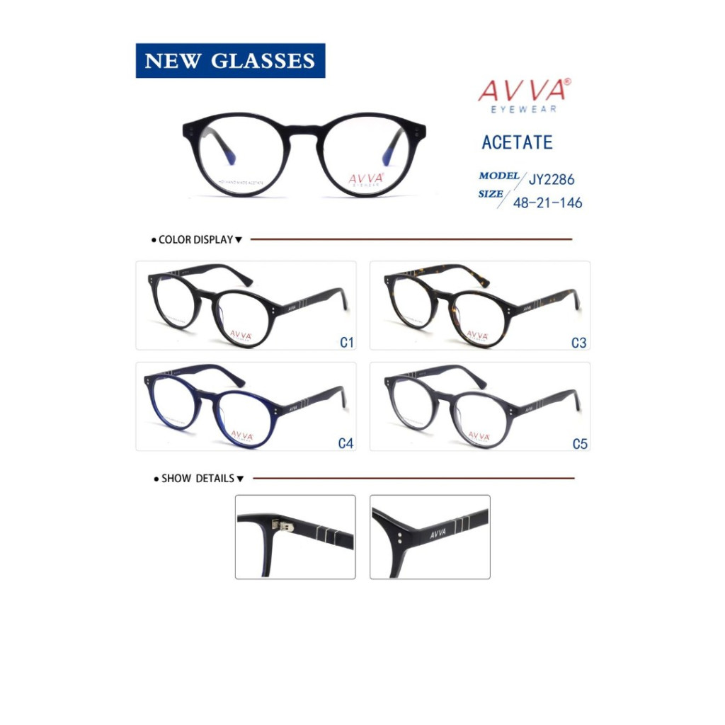 AVVA JY2286 MODEL C.01 RENK ACETATET ÇERÇEVE 48-21/146