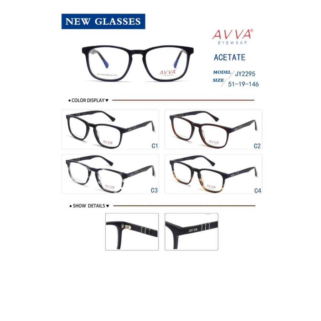 AVVA JY2295 MODEL C.02 RENK ACETATET ÇERÇEVE 51-19/146