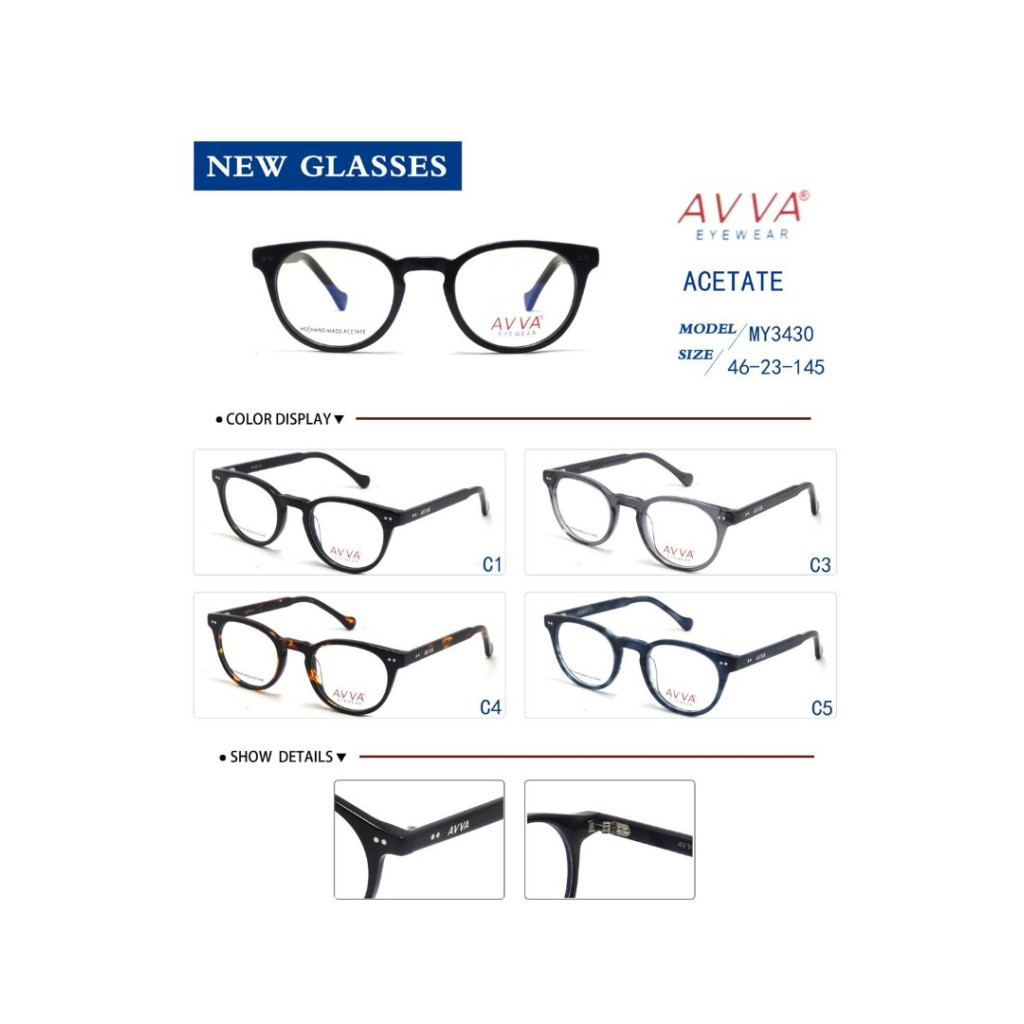 AVVA MY3430 MODEL C.03 RENK ACETATET ÇERÇEVE 46-23/145