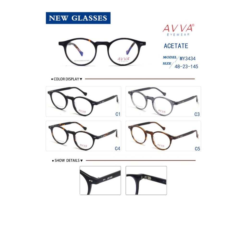 AVVA MY3434 MODEL C.01 RENK ACETATET ÇERÇEVE 48-23/145