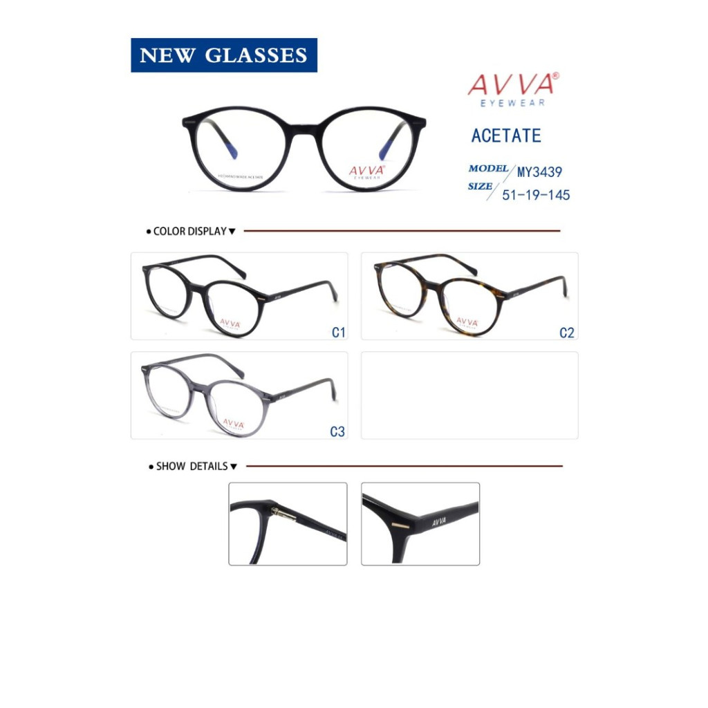 AVVA MY3439 MODEL C.02 RENK ACETATET ÇERÇEVE 51-19/145