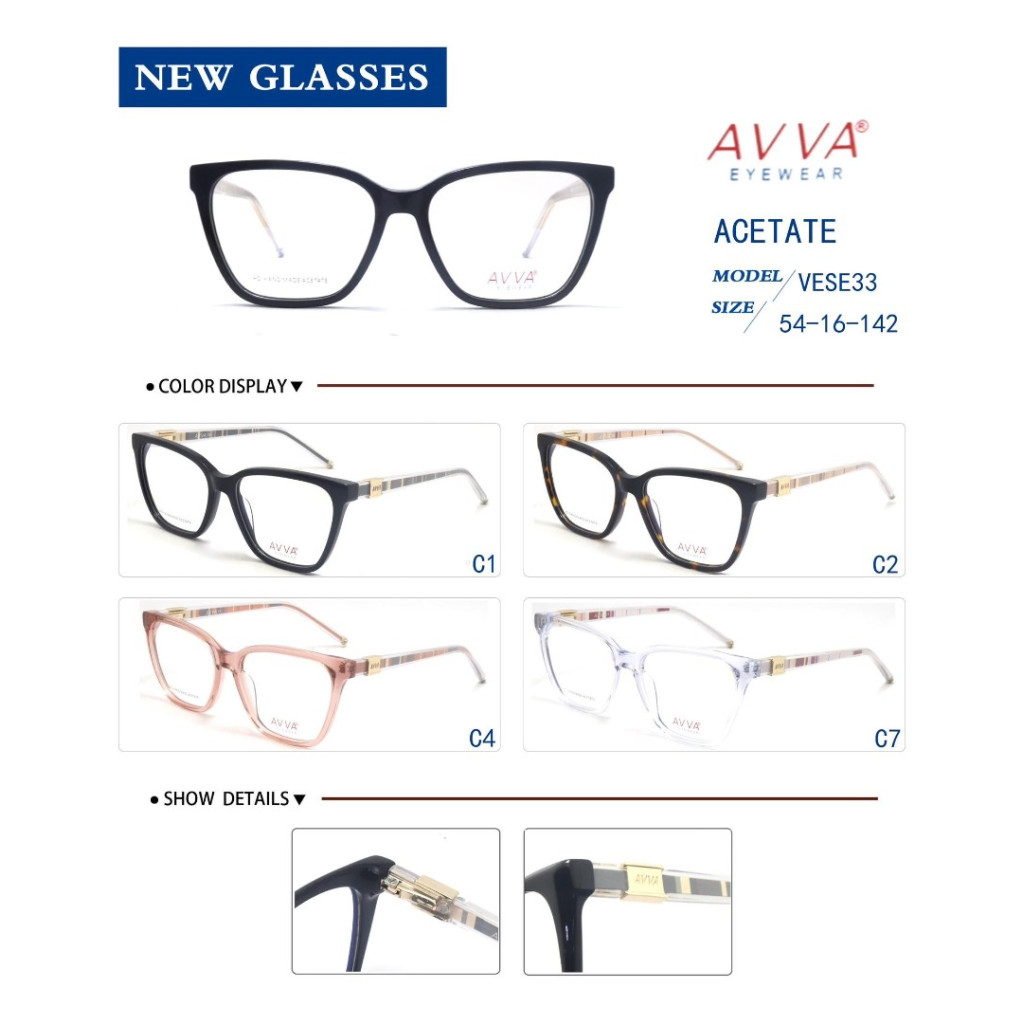 AVVA VESE33 MODEL C.04 RENK ACETATET ÇERÇEVE 54-16/142