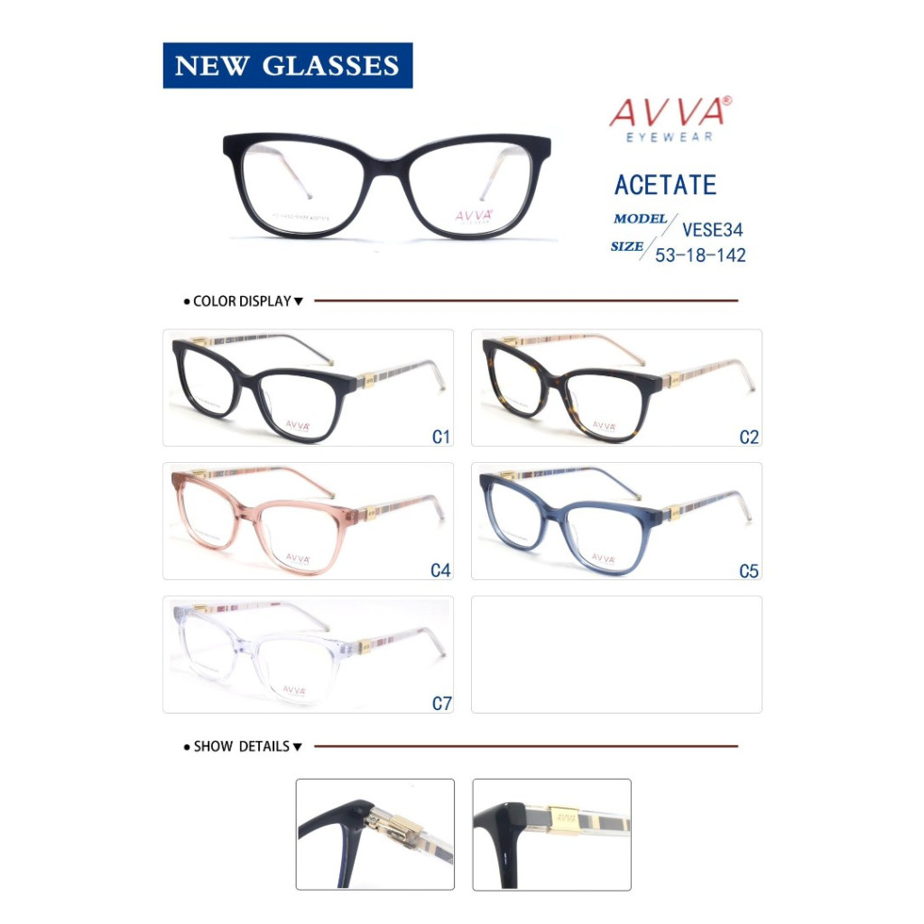 AVVA VESE34 MODEL C.07 RENK ACETATET ÇERÇEVE 53-18/142