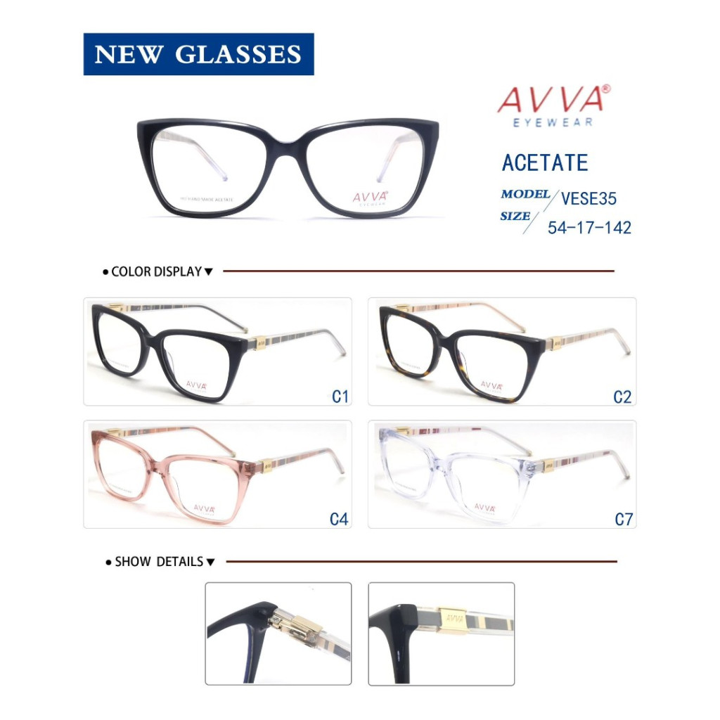 AVVA VESE35 MODEL C.04 RENK ACETATET ÇERÇEVE 54-17/142