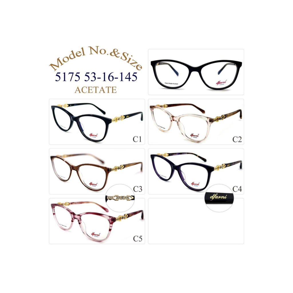 DFARNİ 5175 MODEL C.03 RENK 53-16/145 ACETATE ÇERÇEVE