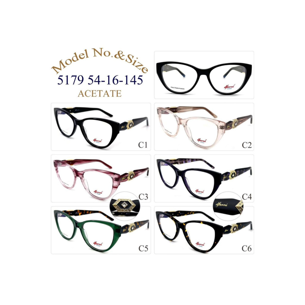 DFARNİ 5179 MODEL C.01 BLACK RENK 54-16/145 ACETATE ÇERÇEVE