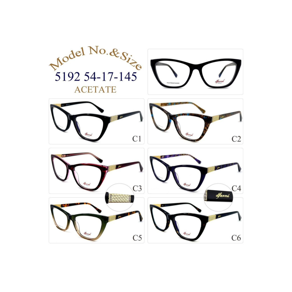 DFARNİ 5192 MODEL C.05 RENK 54-17/145 ACETATE ÇERÇEVE