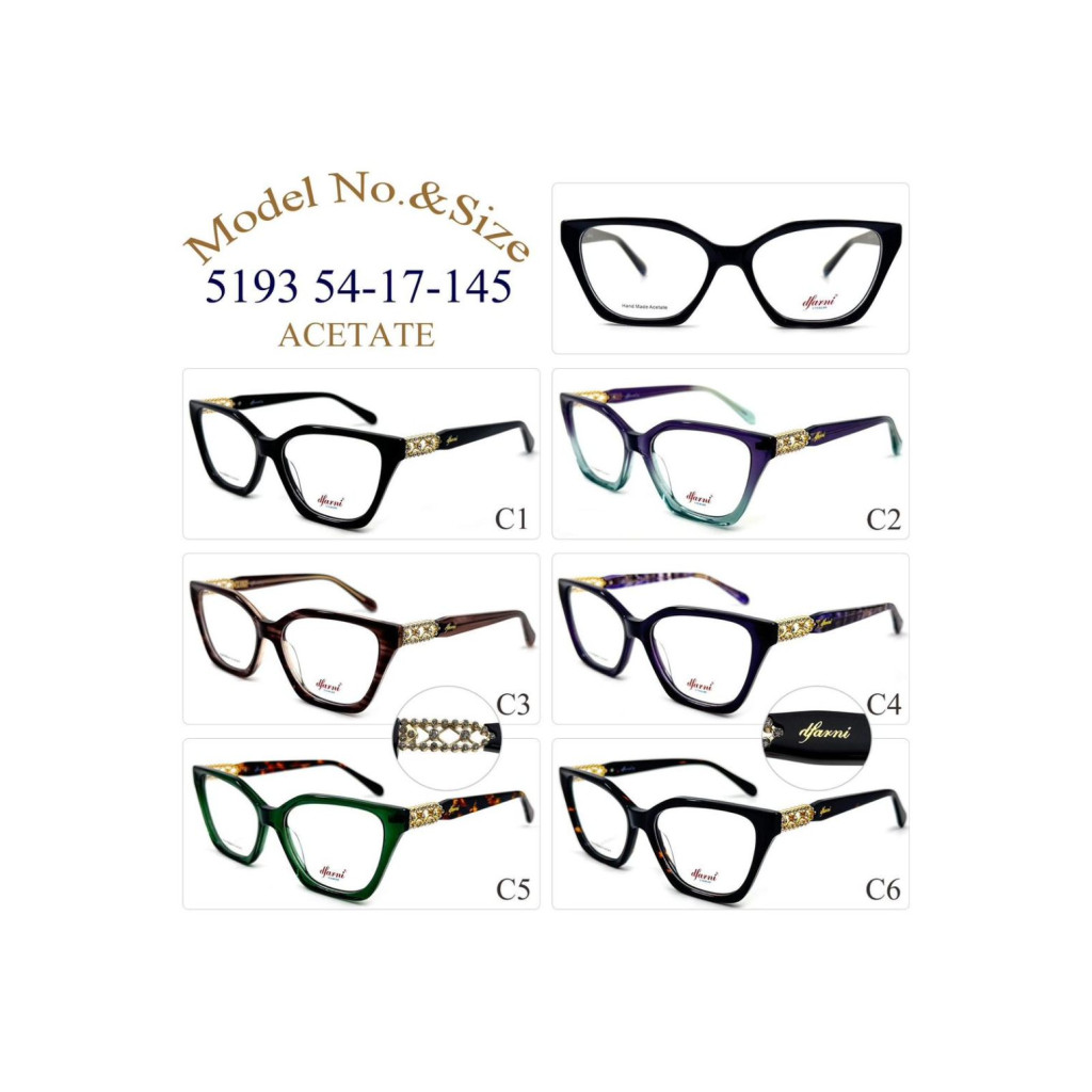 DFARNİ 5193 MODEL C.01 BLACK RENK 54-17/145 ACETATE ÇERÇEVE