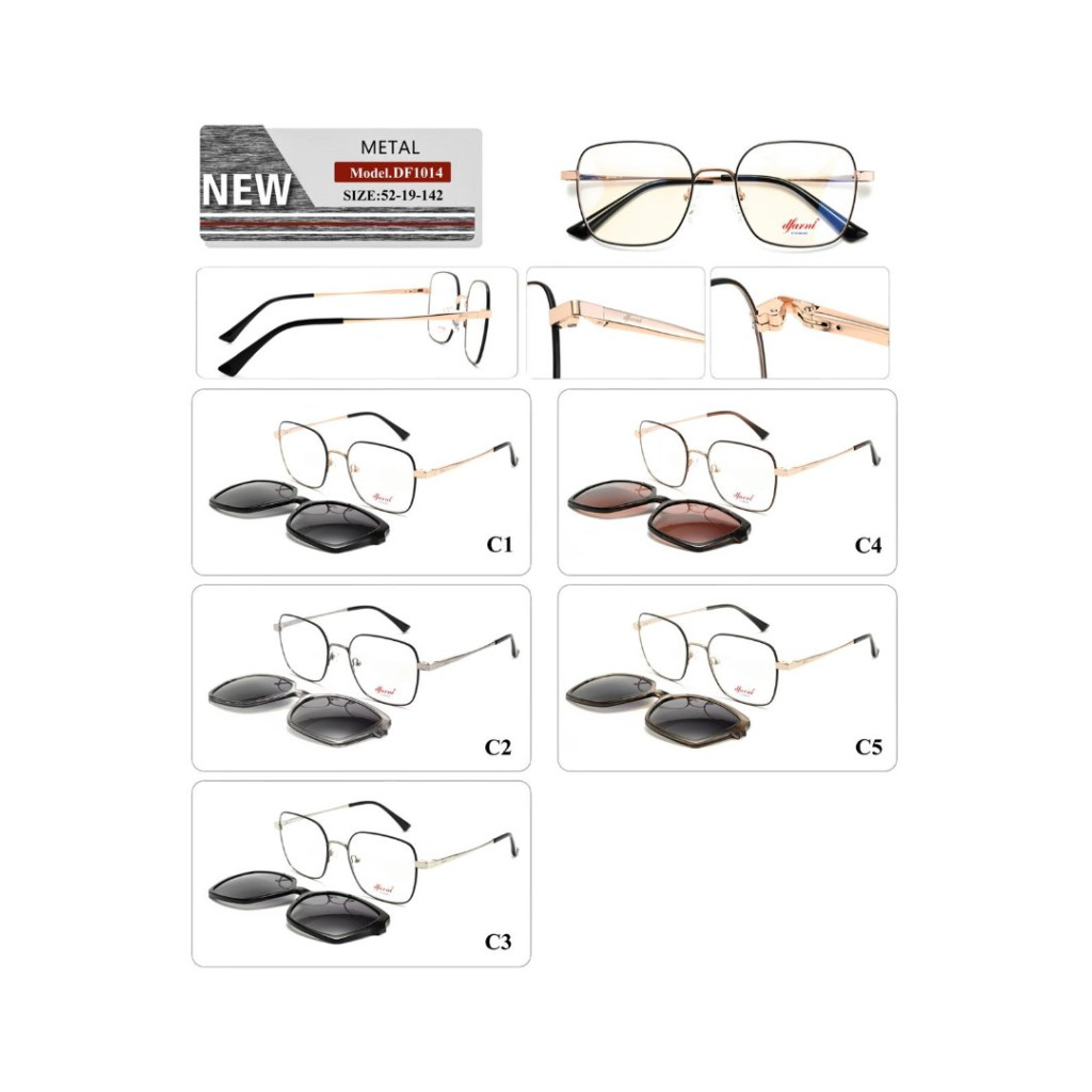 DFARNİ DF-1014 MODEL C.02 RENK 52-19/142 METAL KLİPSLİ ÇERÇEVE