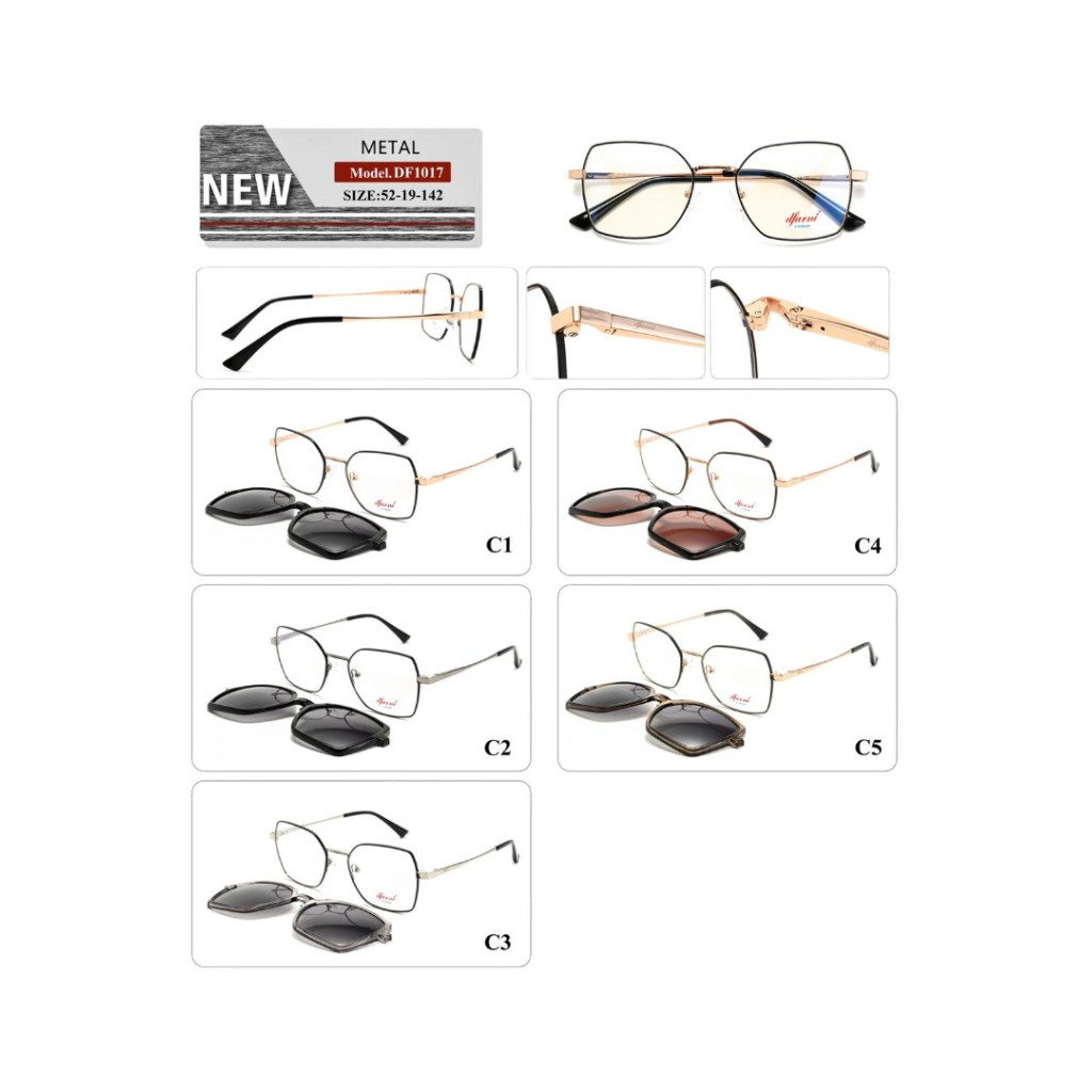 DFARNİ DF-1017 MODEL C.02 RENK 52-19/142 METAL KLİPSLİ ÇERÇEVE