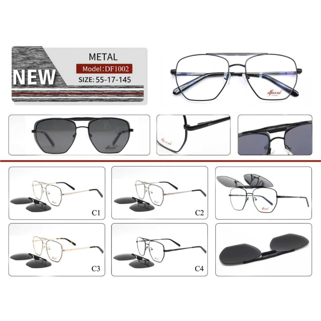 DFARNİ DF1002 MODEL C.04 RENK 55-17/145 METAL KLİPSLİ ÇERÇEVE