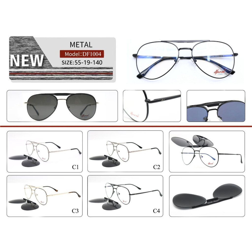DFARNİ DF1004 MODEL C.02 RENK 55-17/140 METAL KLİPSLİ ÇERÇEVE