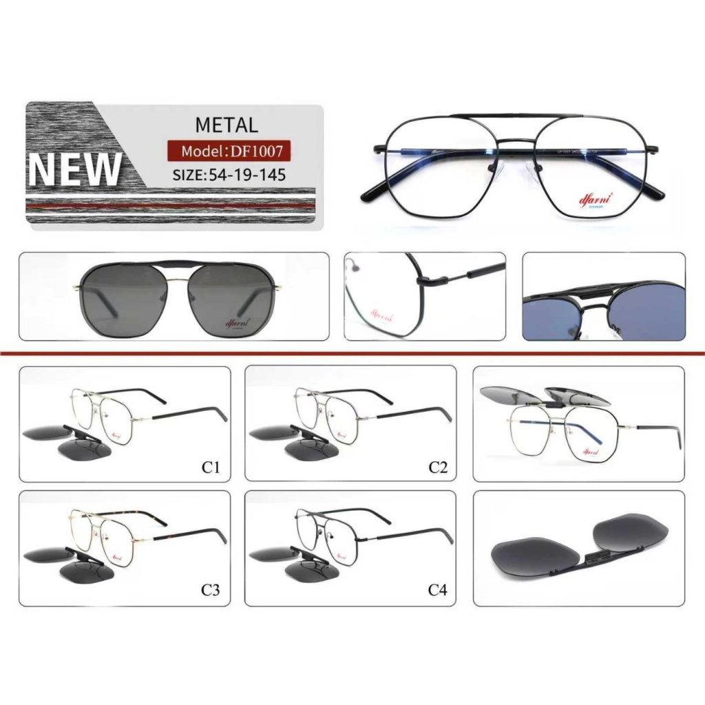 DFARNİ DF1007 MODEL C.03 RENK 54-19/145 METAL KLİPSLİ ÇERÇEVE