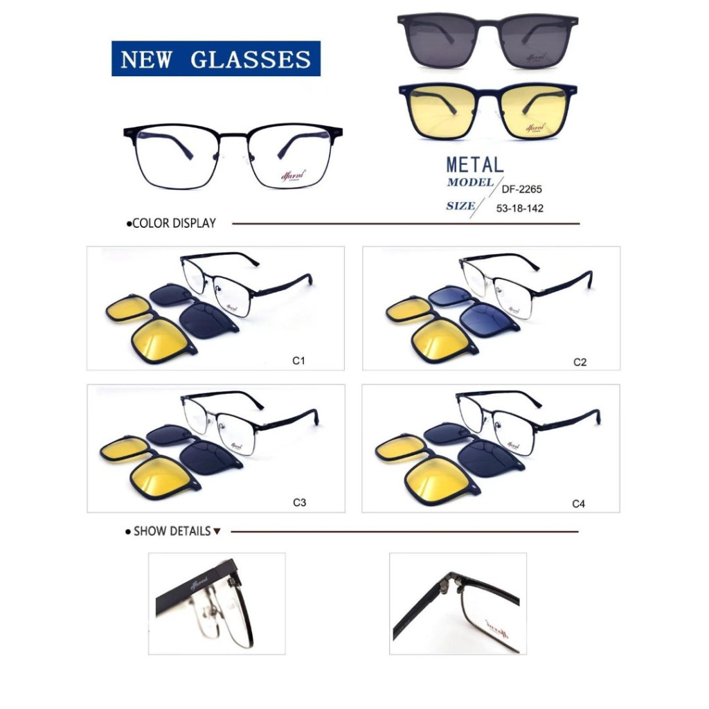 DFARNİ DF2265 MODEL C.04 RENK 53-18/142 KLİPSLİ ÇERÇEVE