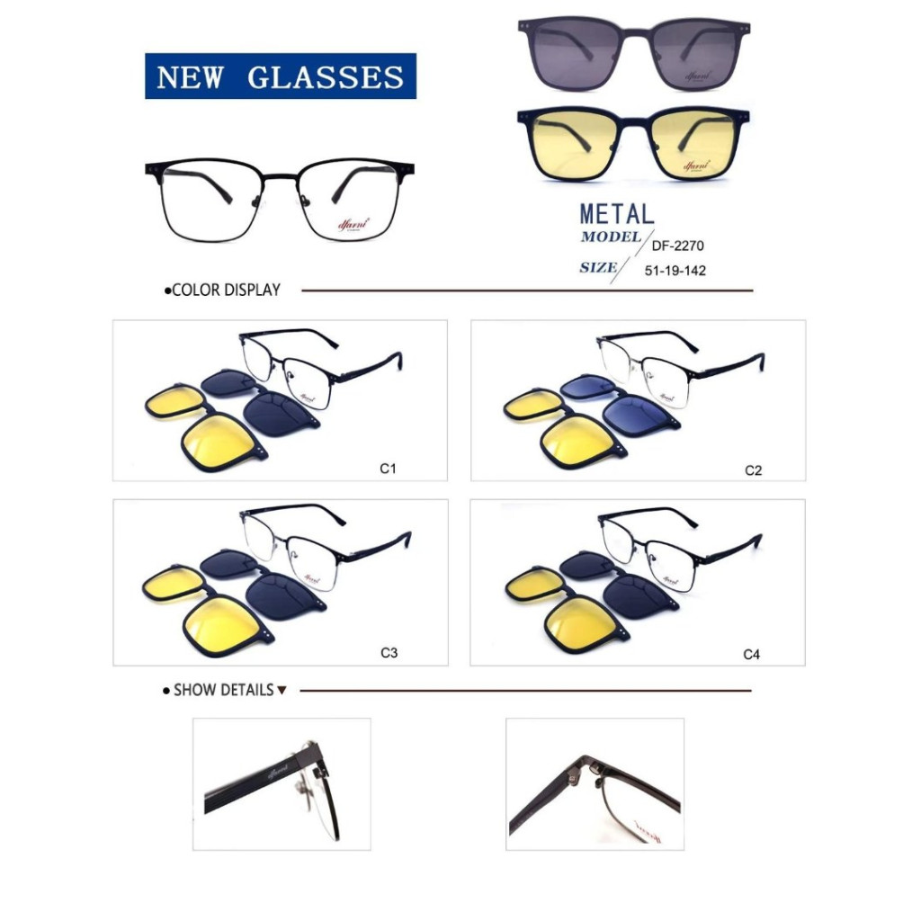 DFARNİ DF2270 MODEL C.01 RENK 51-19/142 KLİPSLİ ÇERÇEVE