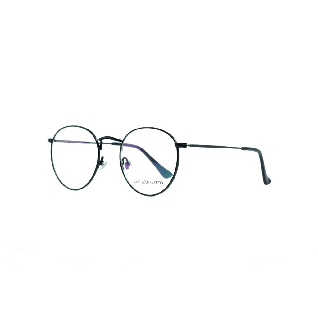 LUCIANO GATTO LG02 MODEL  C.01 SİYAH RENK  YUVARLAK ÇERÇEVE 50-21/145